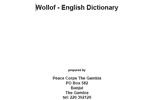 Wollof English Dictionary